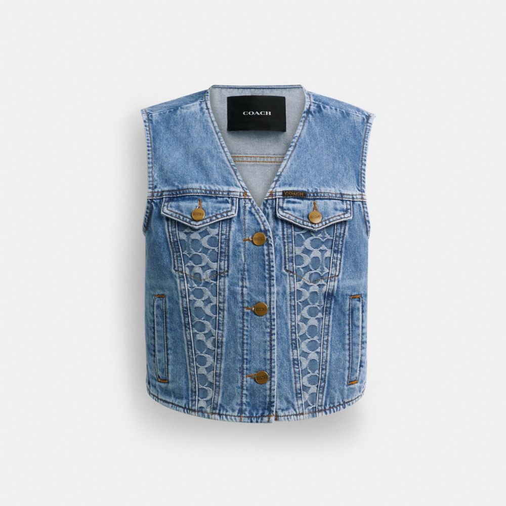 Denim Vest In Organic Cotton