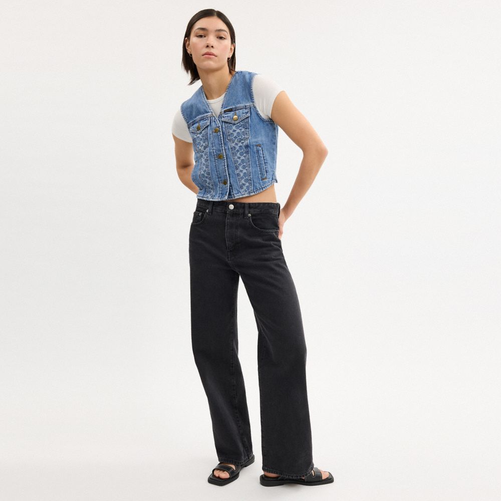 Denim Vest In Organic Cotton