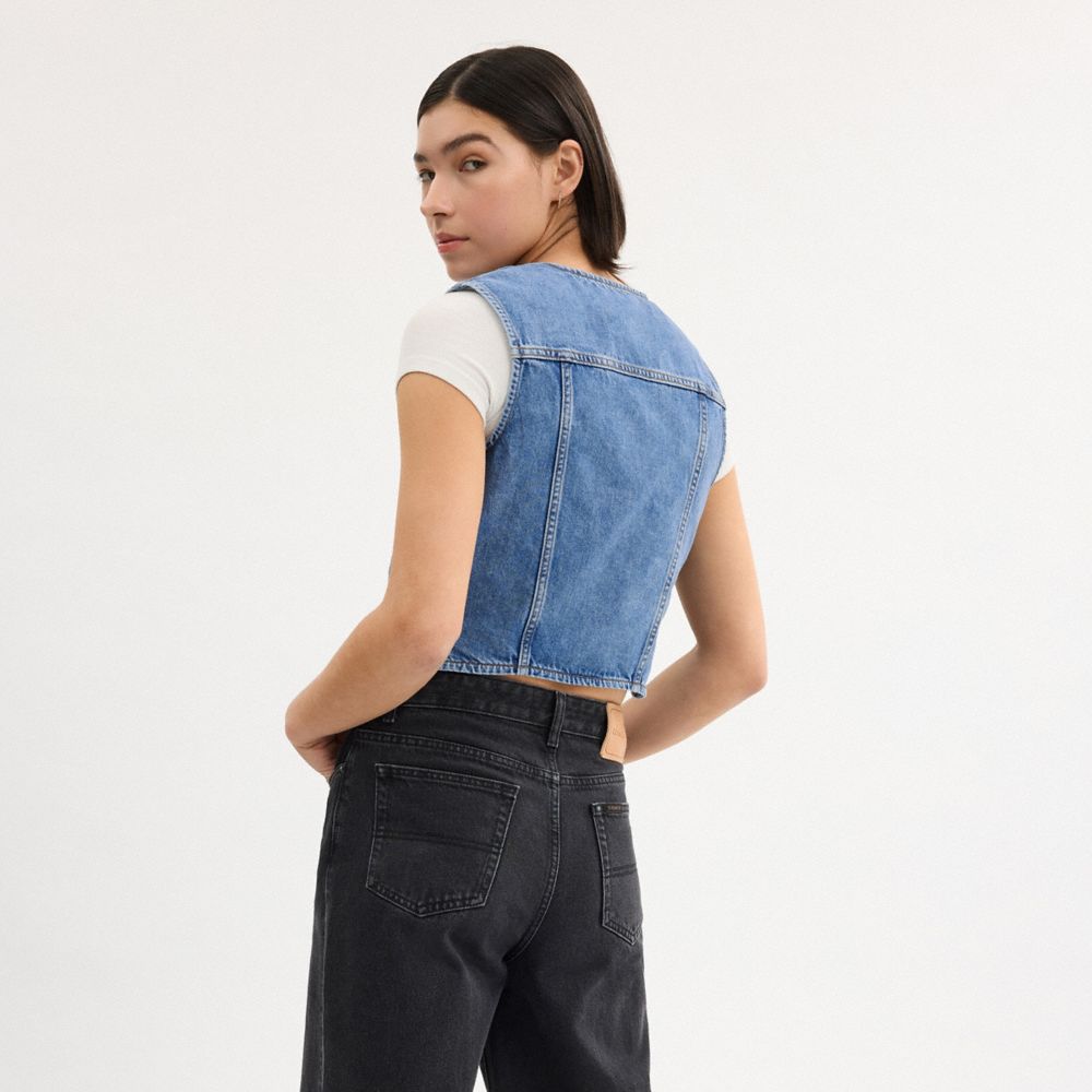 Denim Vest In Organic Cotton