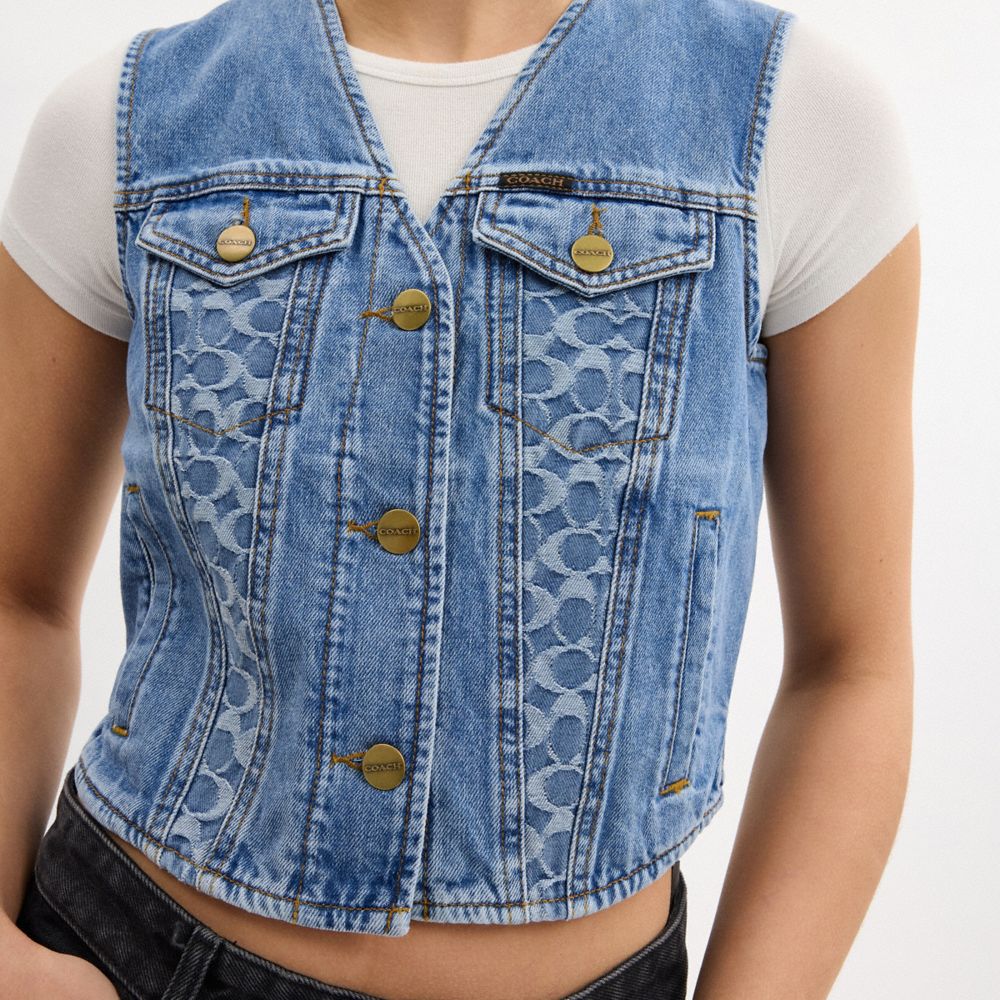 Denim Vest In Organic Cotton