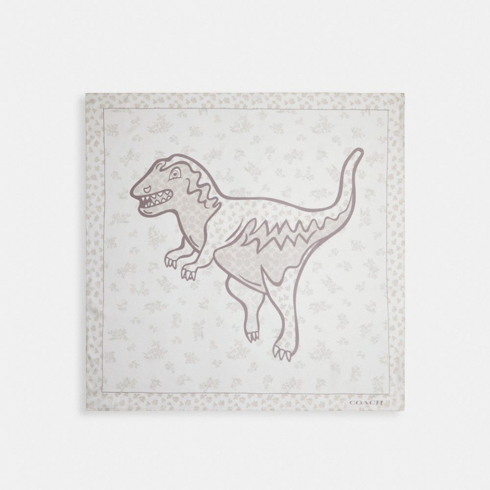 Textured Signature Print Silk Square Scarf
