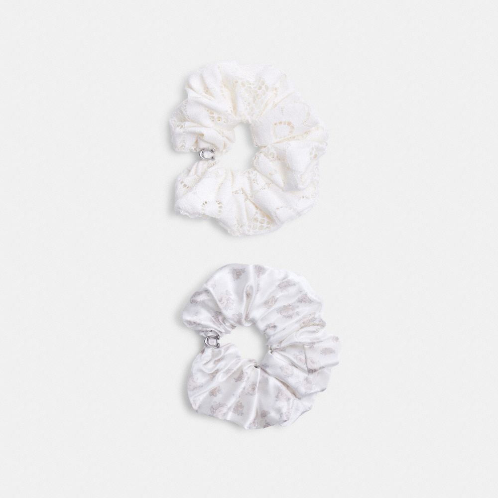 Mini Vintage Rose Print And Lace Hair Ties Pack