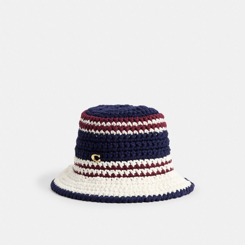 Stripe Crochet Bucket Hat