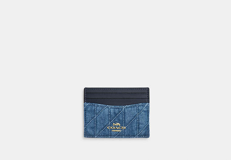 Slim Id Card Case In Regenerative Cotton With Quilting