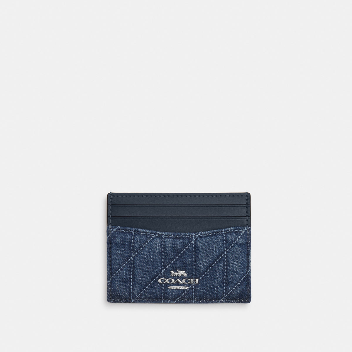 Slim Id Card Case In Regenerative Cotton With Quilting