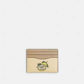 Slim Id Card Case With Lemon Graphic