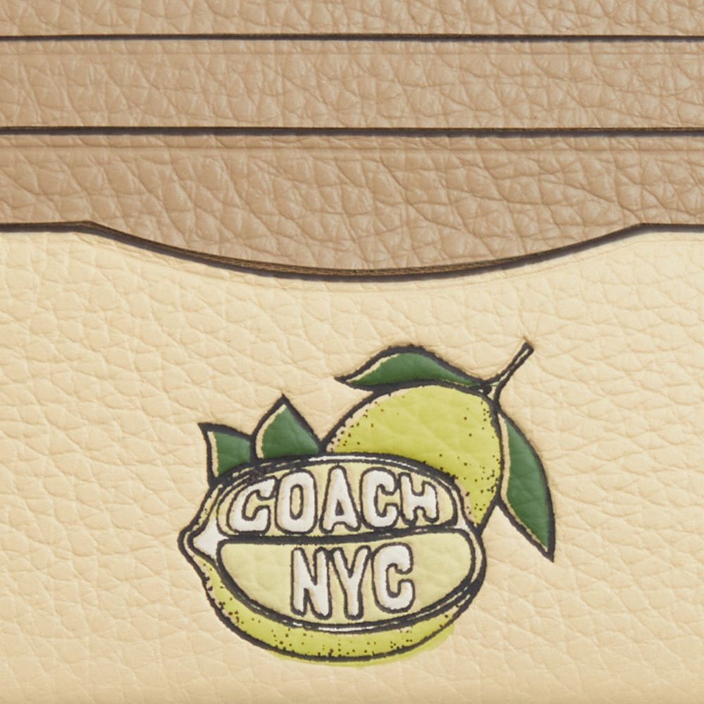 Slim Id Card Case With Lemon Graphic