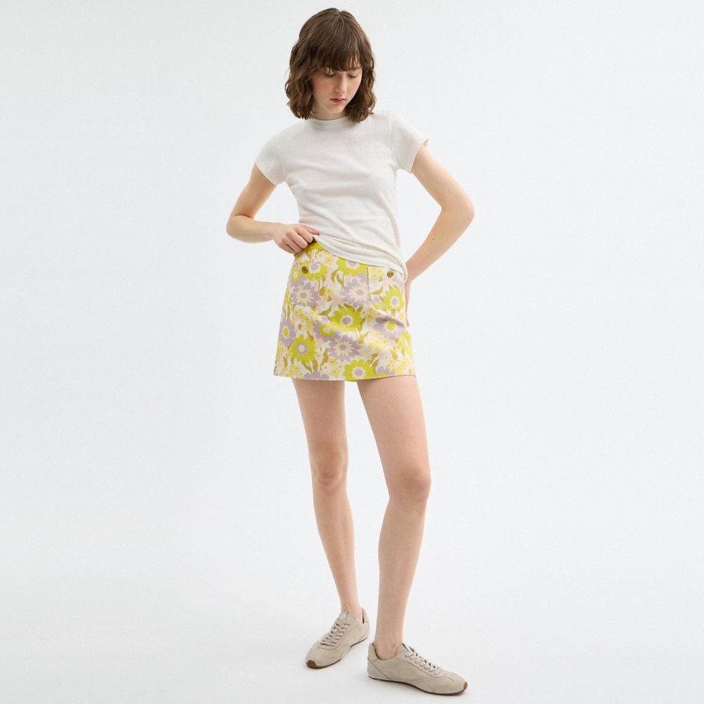 Cotton Canvas Mini Skirt In Regenerative Cotton