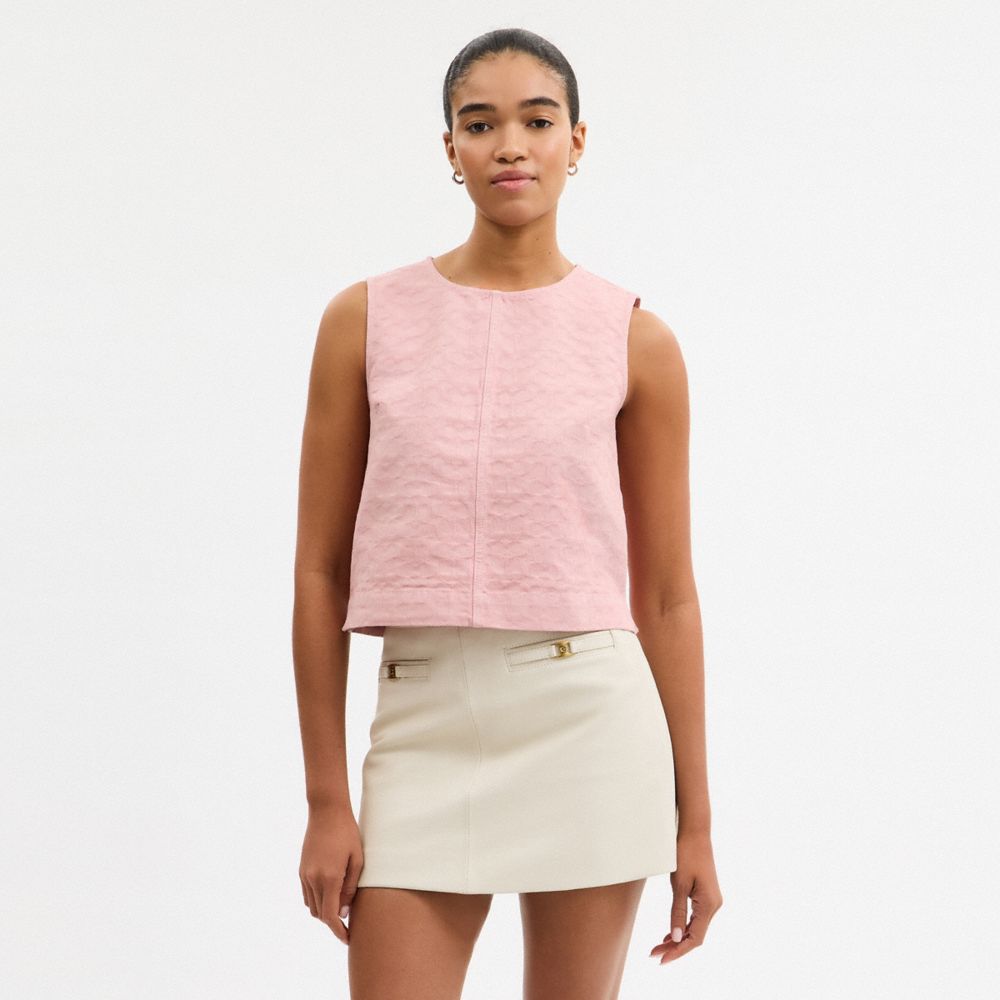 Signature Denim Sleeveless Top