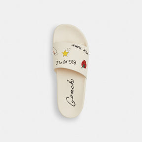 Udele Sport Slide With Sketch Print
