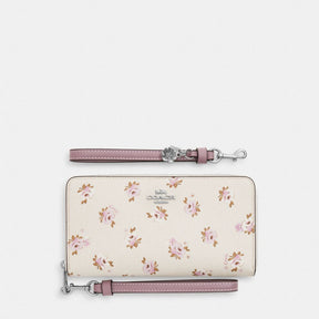 Boxed Long Zip Around Wallet With Floral Print