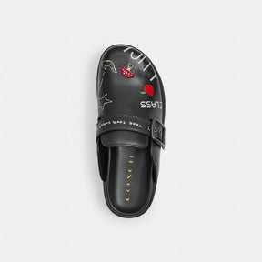 Buckle Clog With Sketch Print