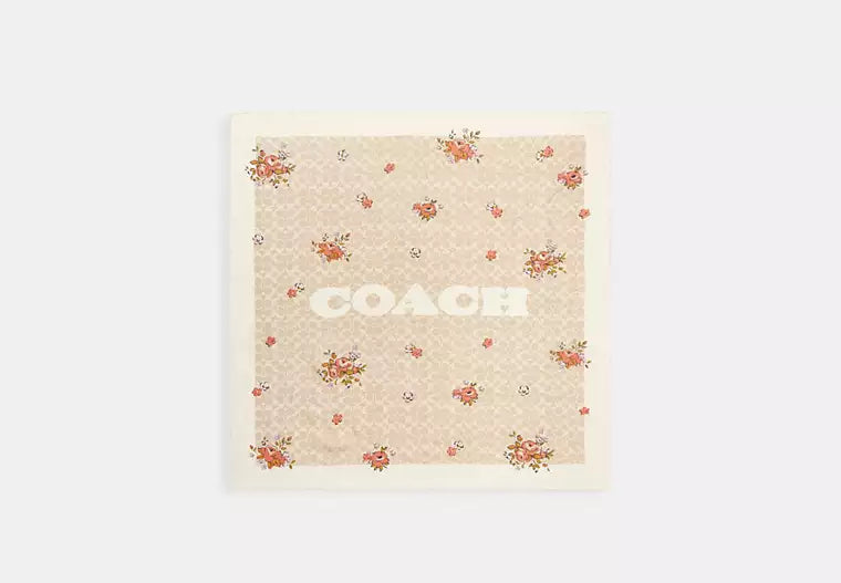 Signature Doodle Heart Print Silk Square Scarf