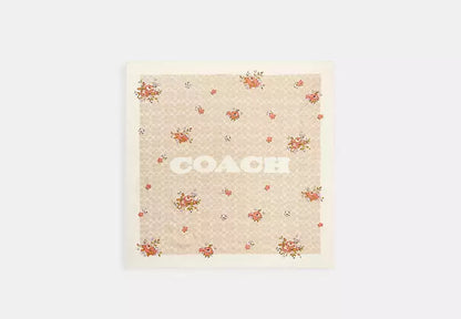 Signature Doodle Heart Print Silk Square Scarf