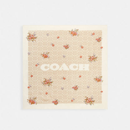 Iconic Motifs Print Silk Square Scarf