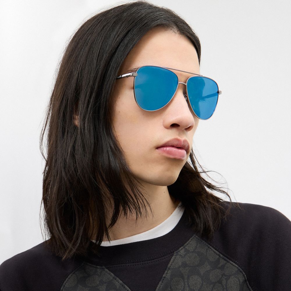 C Hardware Metal Pilot Sunglasses