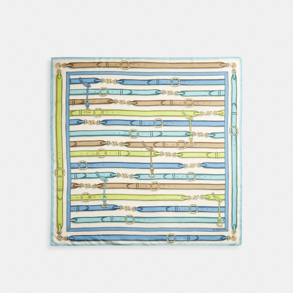 Iconic Motifs Print Silk Square Scarf