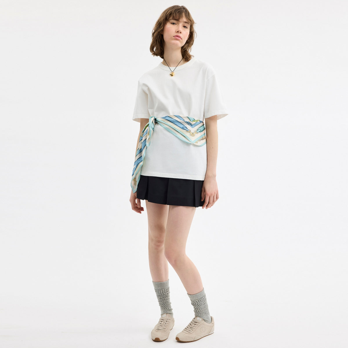 Iconic Motifs Print Silk Square Scarf