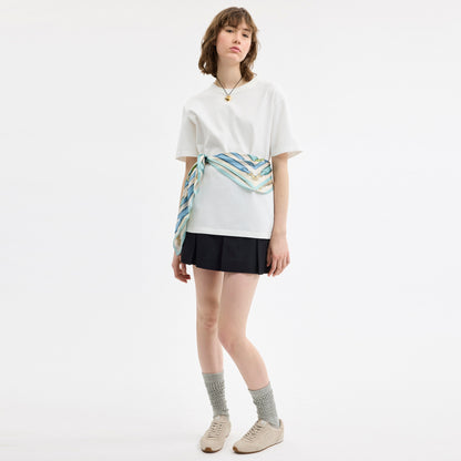 Iconic Motifs Print Silk Square Scarf