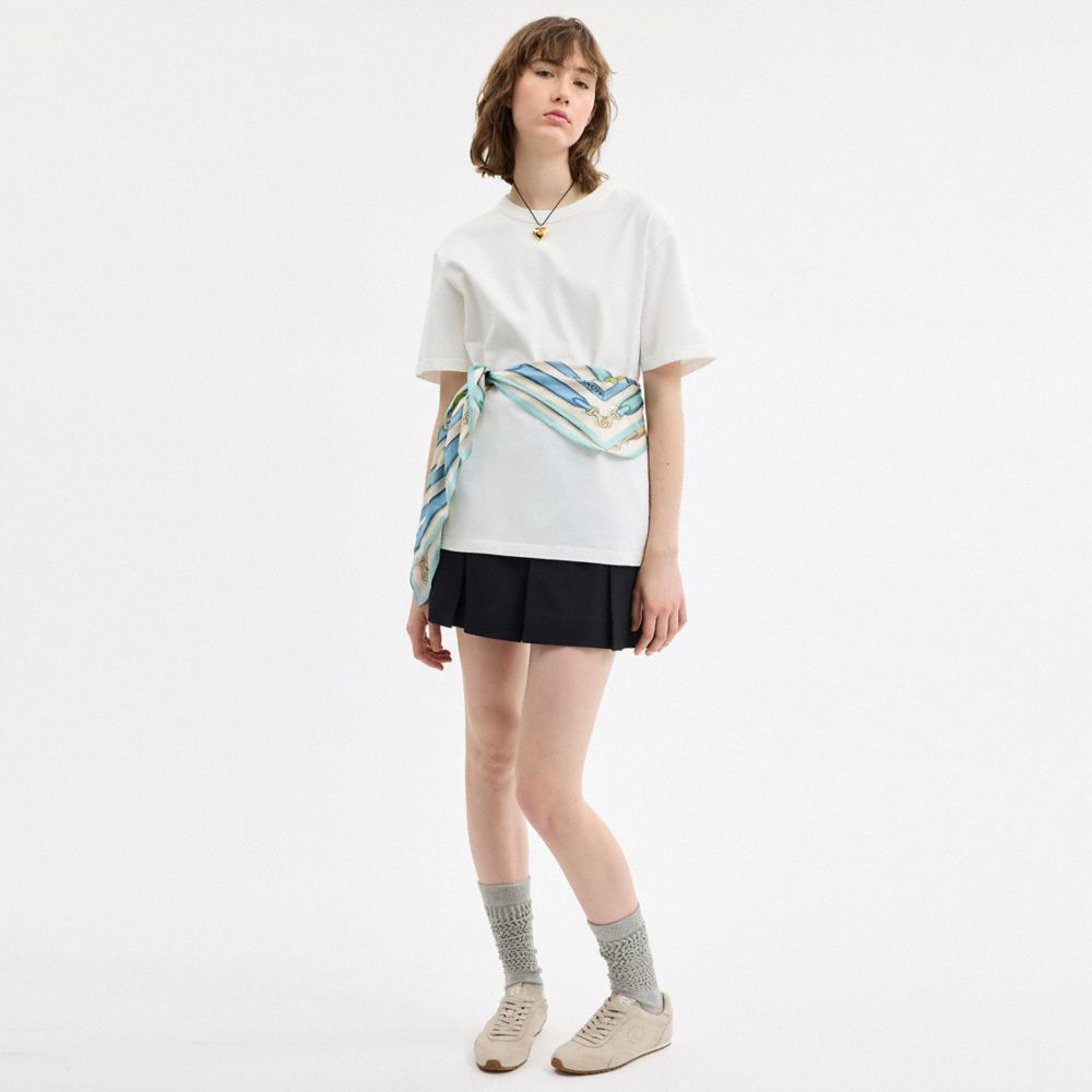 Iconic Motifs Print Silk Square Scarf