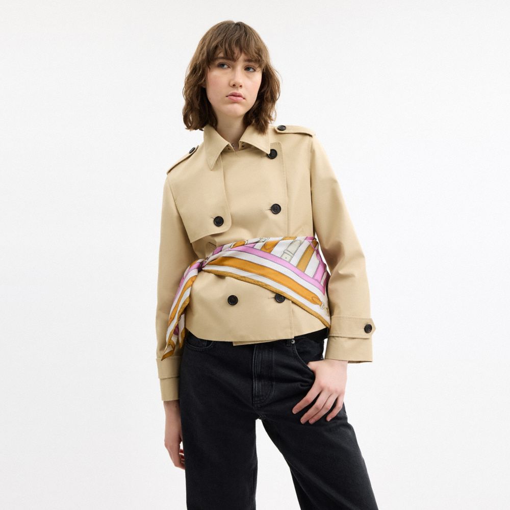 Iconic Motifs Print Silk Square Scarf
