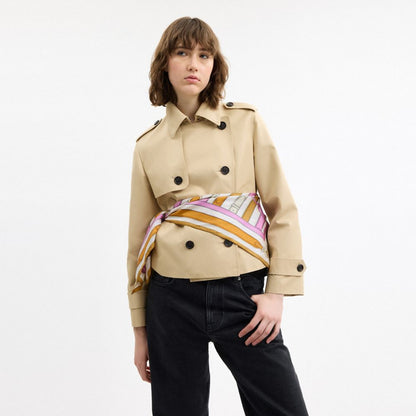 Iconic Motifs Print Silk Square Scarf
