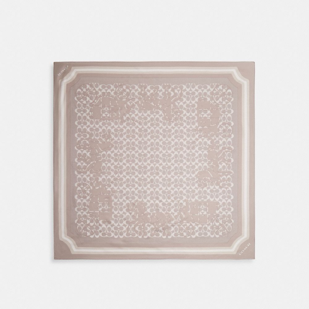 Signature Horse And Carriage Print Silk Square Scarf