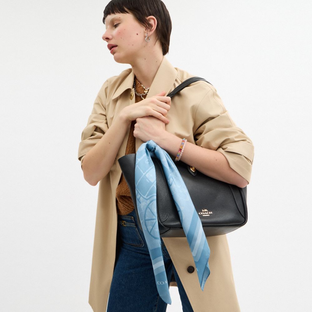 Signature Horse And Carriage Print Silk Square Scarf