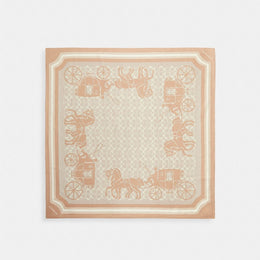 Signature Horse And Carriage Print Silk Square Scarf