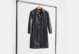 Restored Embellished Leather Coat