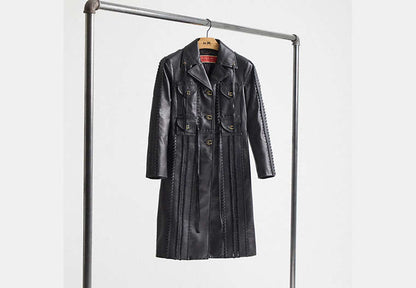 Restored Embellished Leather Coat