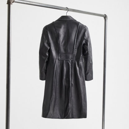 Restored Embellished Leather Coat