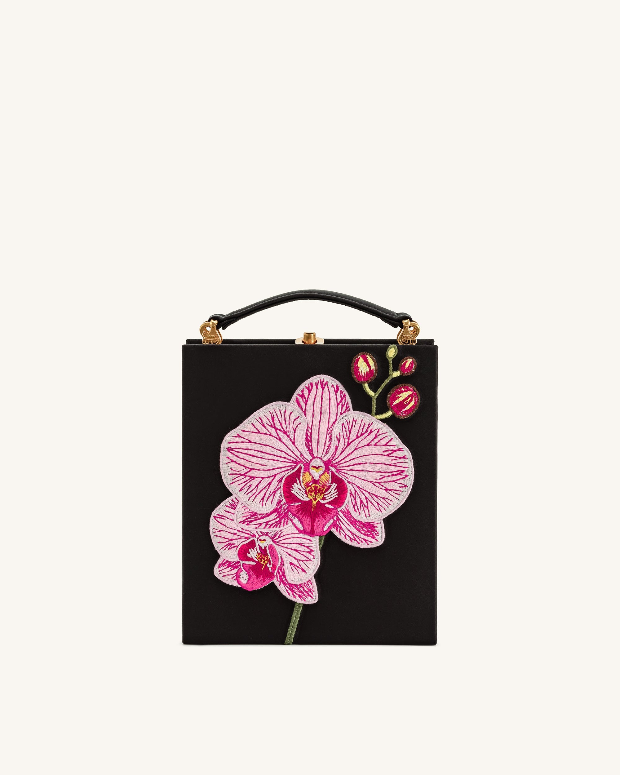 Taya Orchid Motif Book Shape Clutch Bag - Pink