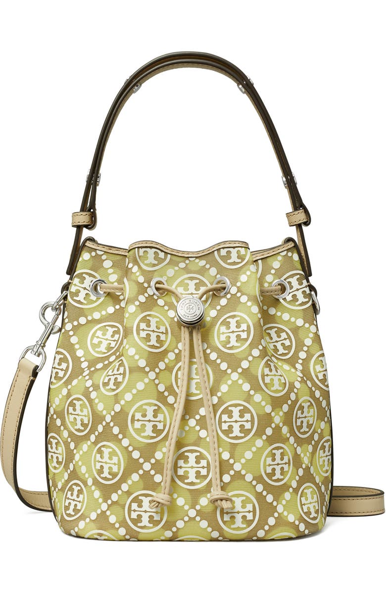 T Monogram Mesh Dot Bucket Bag