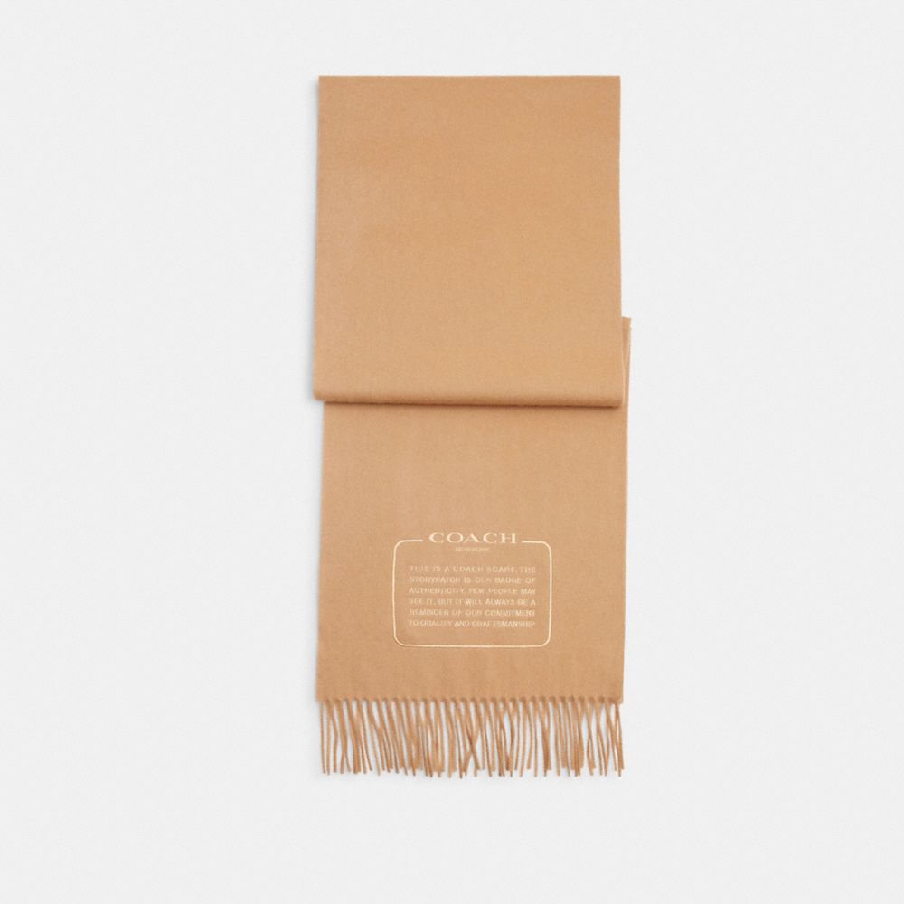 Embroidered Patch Cashmere Muffler