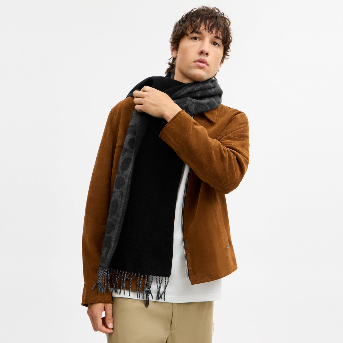 Reversible Signature Cashmere Muffler
