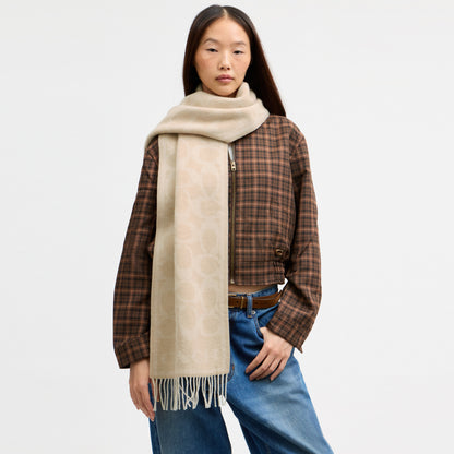 Reversible Signature Cashmere Muffler