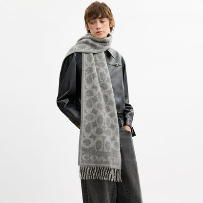 Reversible Signature Cashmere Muffler