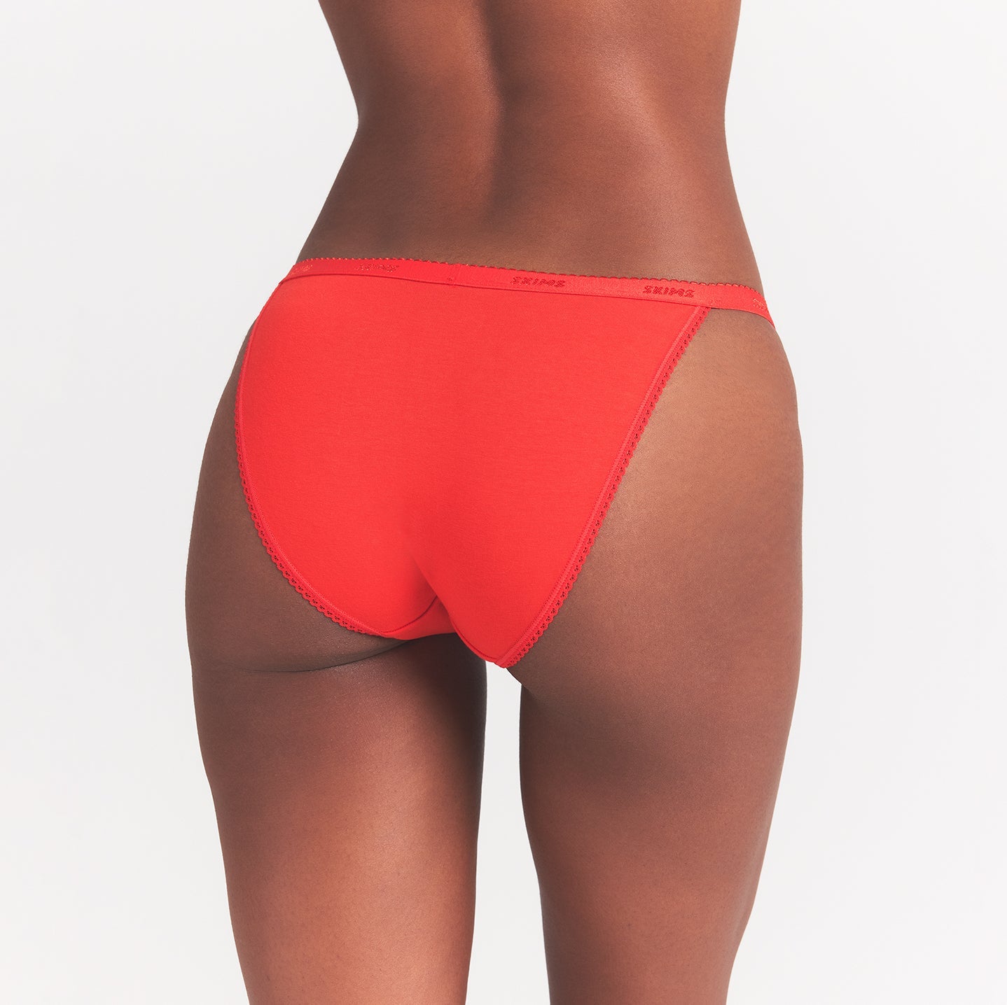 Lightweight Cotton Logo Picot String Bikini