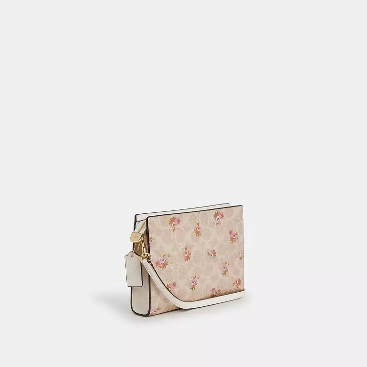 Slim Crossbody Bag  In Signature Canvas With Floral Print