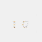Pavé Tea Rose And Heart Hoop Earrings