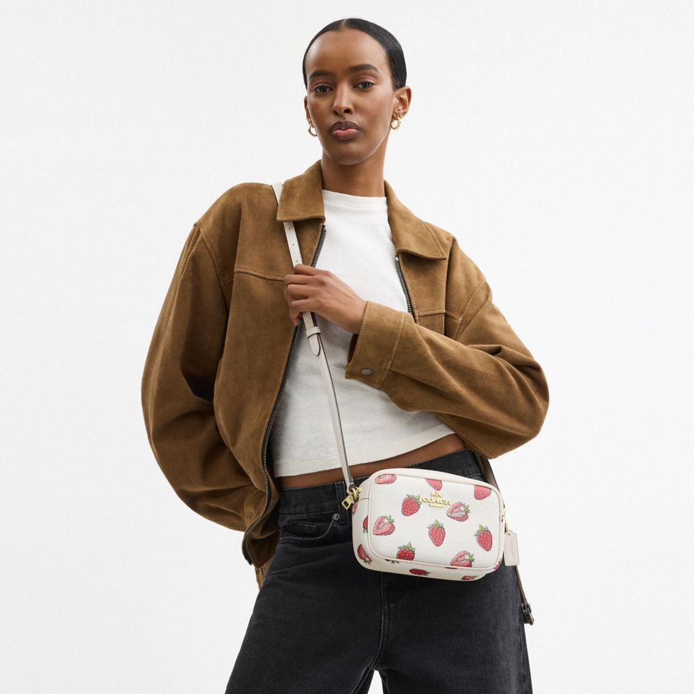 Mini Jamie Camera Bag With Strawberry Print