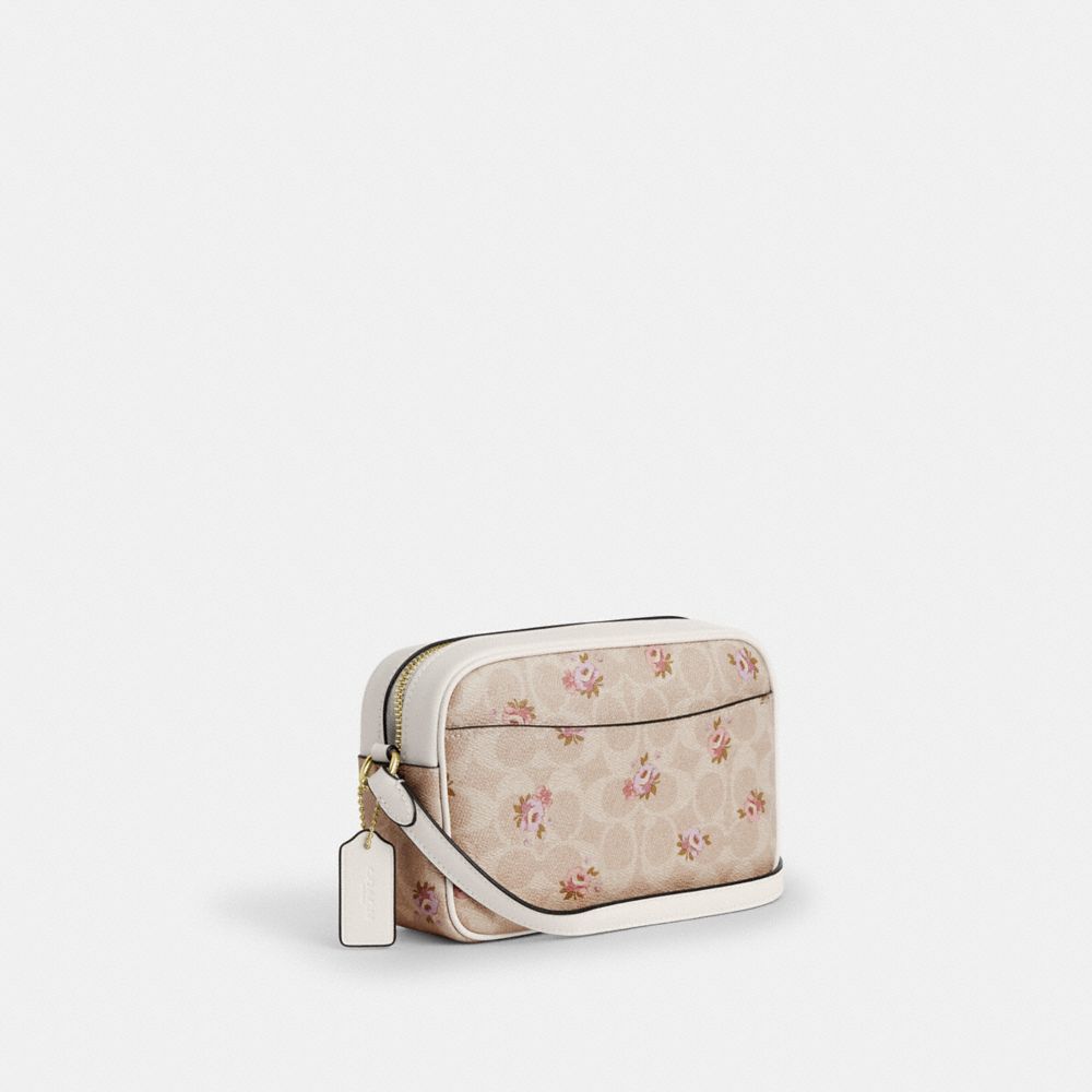 Mini Jamie Camera Bag In Signature Canvas With Floral Print