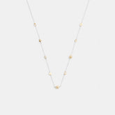Pavé Tea Rose And Heart Station Necklace