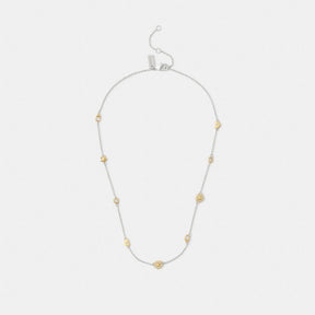 Pavé Tea Rose And Heart Station Necklace