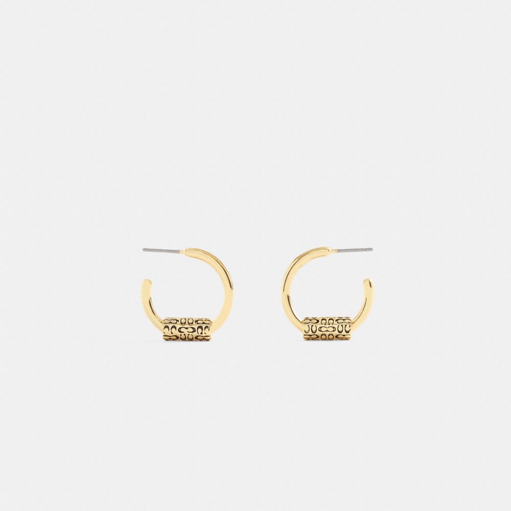 Quilted Signature Bead Hoop Earrings