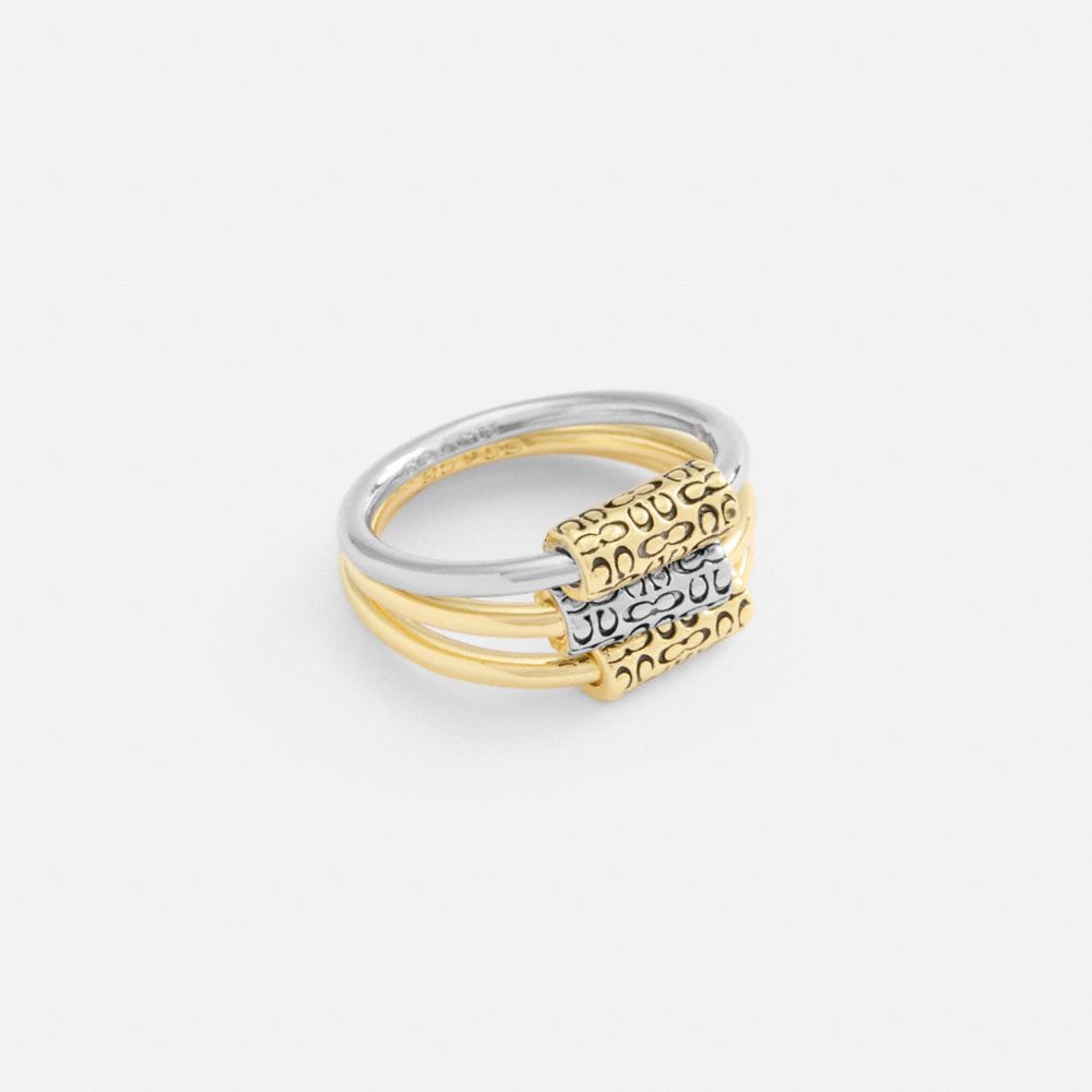 Quilted Signature Bead Ring Set
