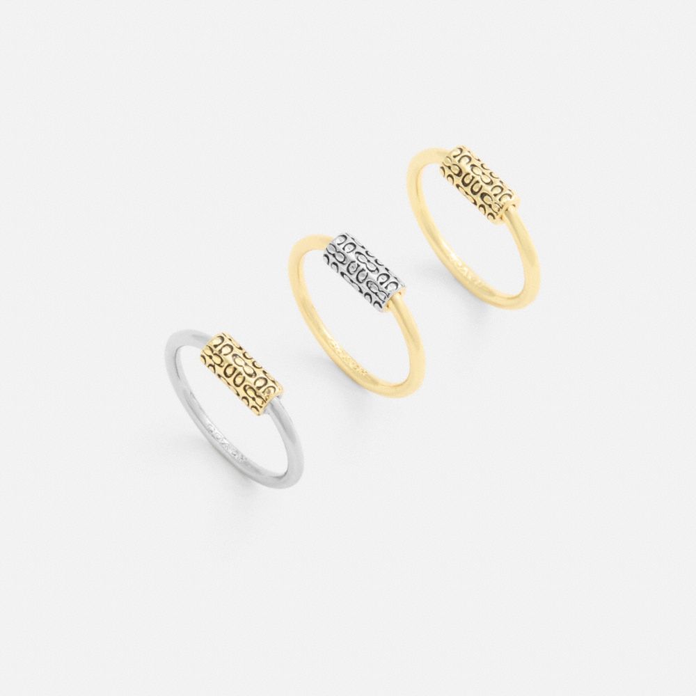 Quilted Signature Bead Ring Set