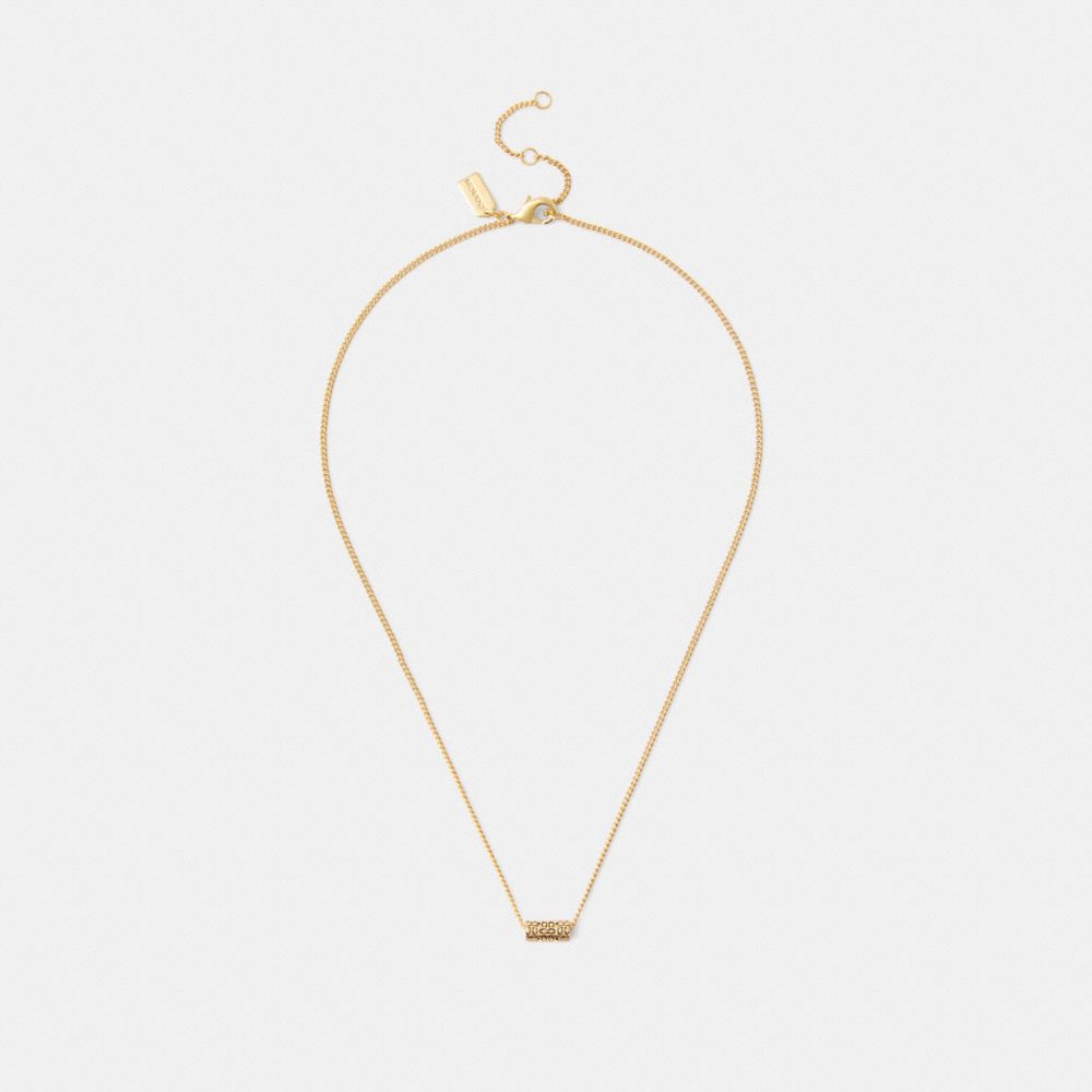Quilted Signature Bead Pendant Necklace