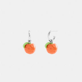 Orange Huggie Earrings